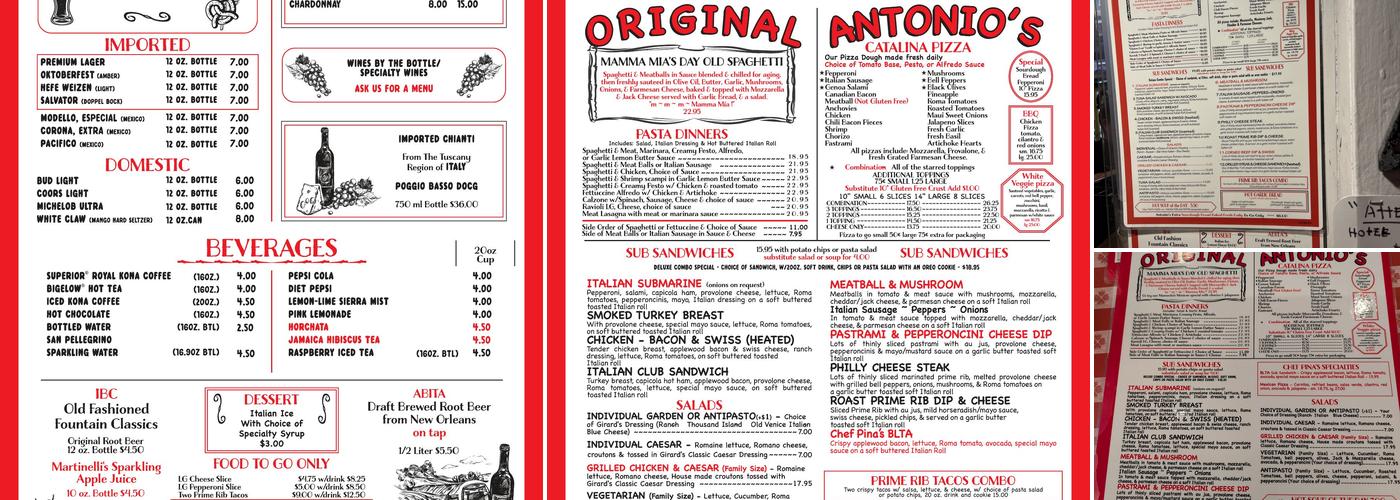 Original Antonio's Pizza - Deli Menu