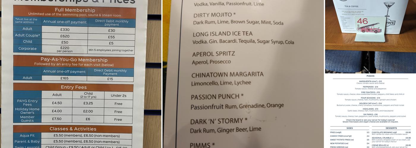 Martin's Bar and Restaurant Menu