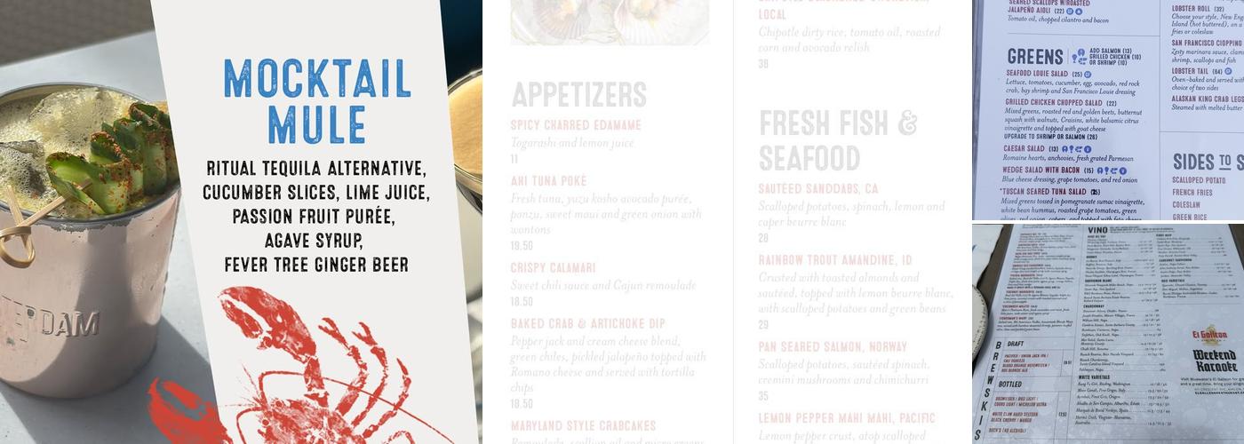 Bluewater Avalon Menu