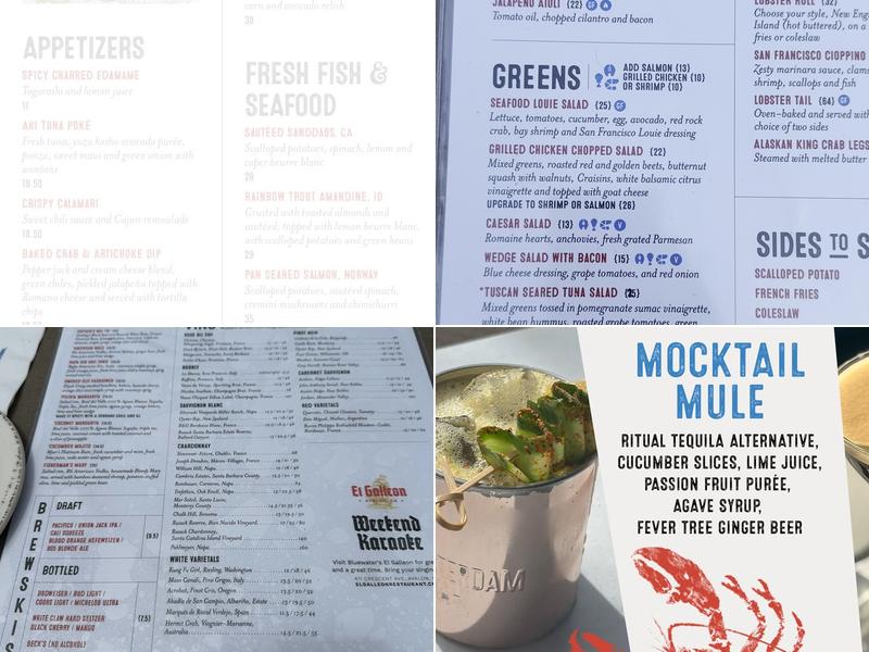 Bluewater Avalon Menu