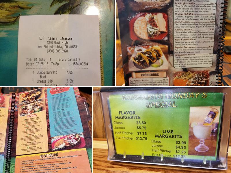 El San Jose Mexican Restaurant Menu