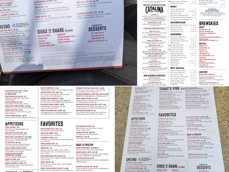 Bluewater Grill Menu
