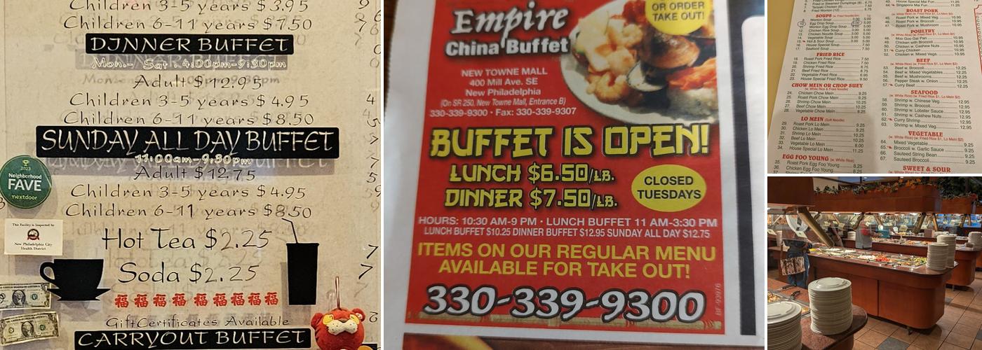 Empire China Buffet Menu