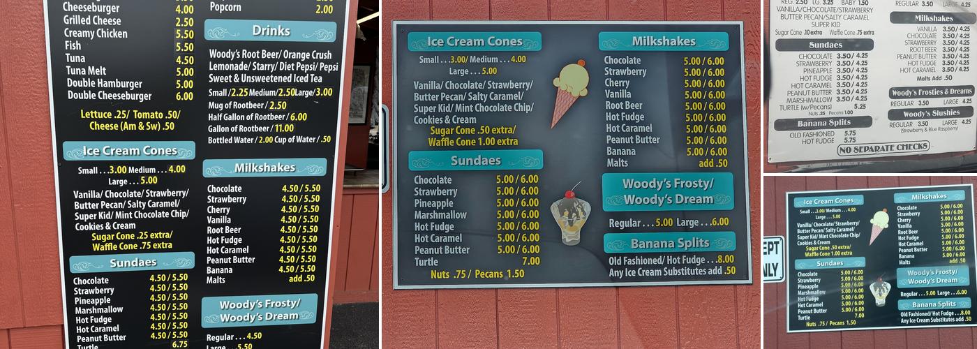 Woody's Menu