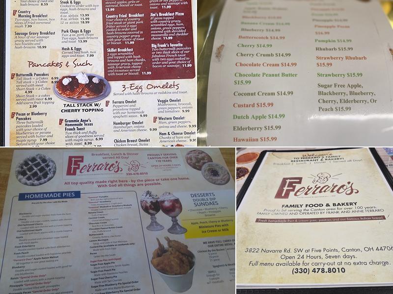 Ferraro's Family Restaurant Menu