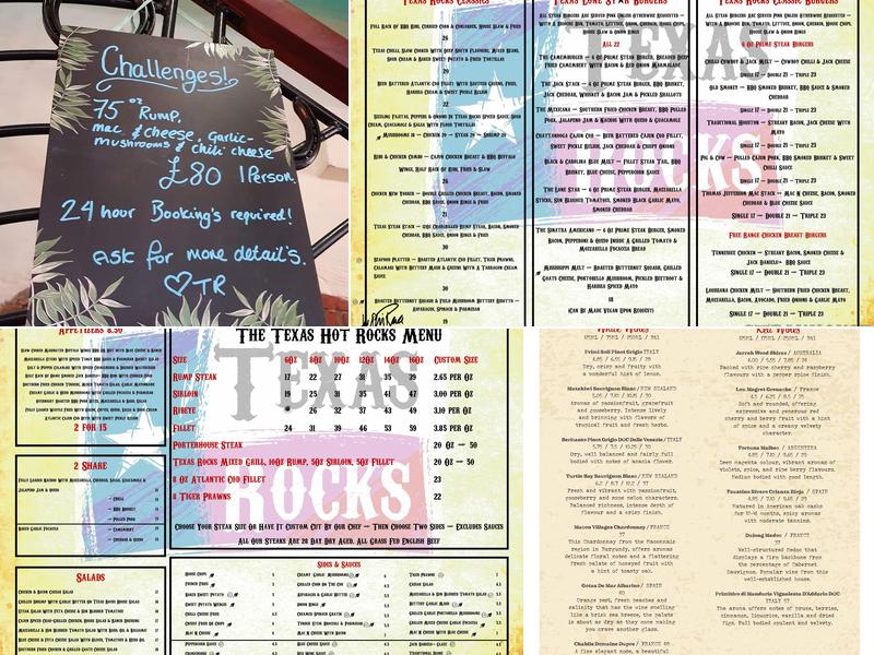 Texas Rocks Menu
