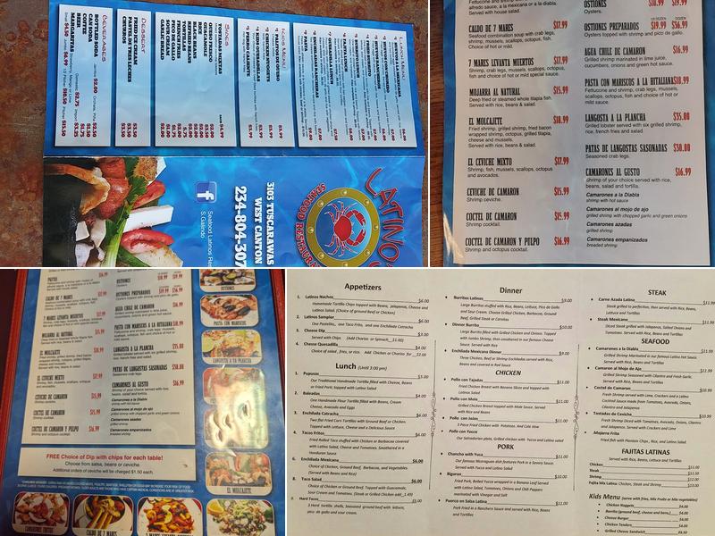 Latinos Restaurant Menu