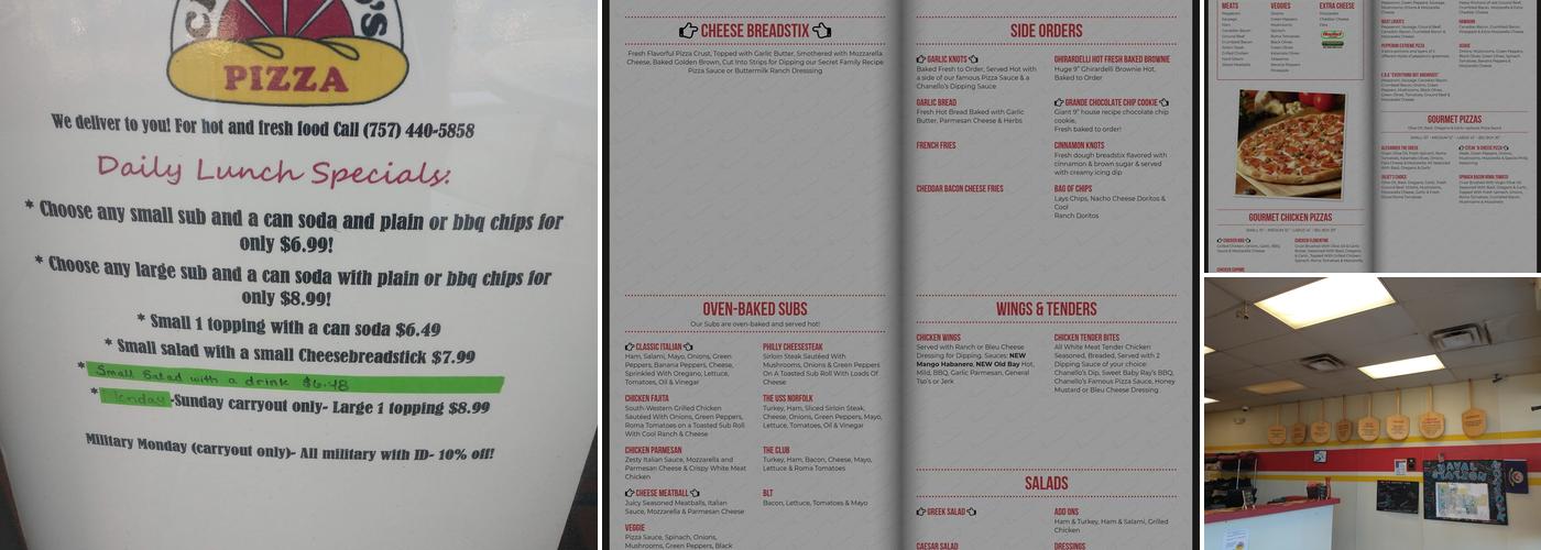 Chanello's Pizza #1 Hampton Blvd Menu