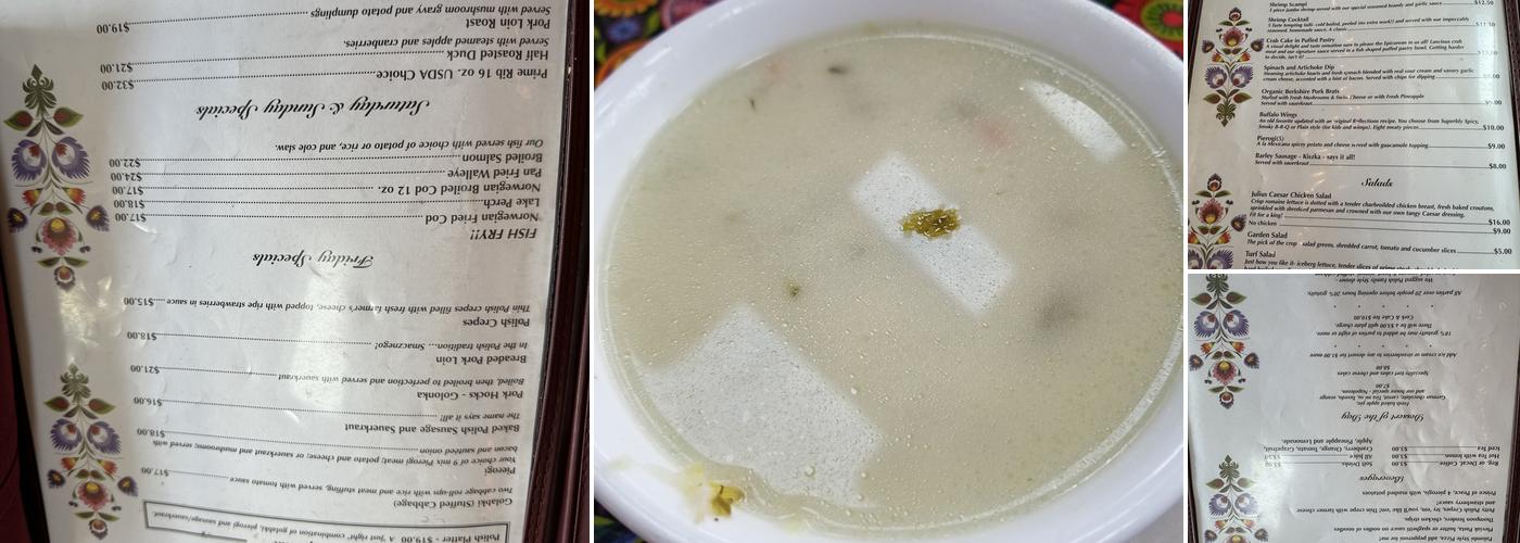 Reflections On Deep Lake Menu