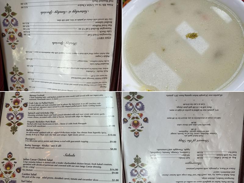 Reflections On Deep Lake Menu