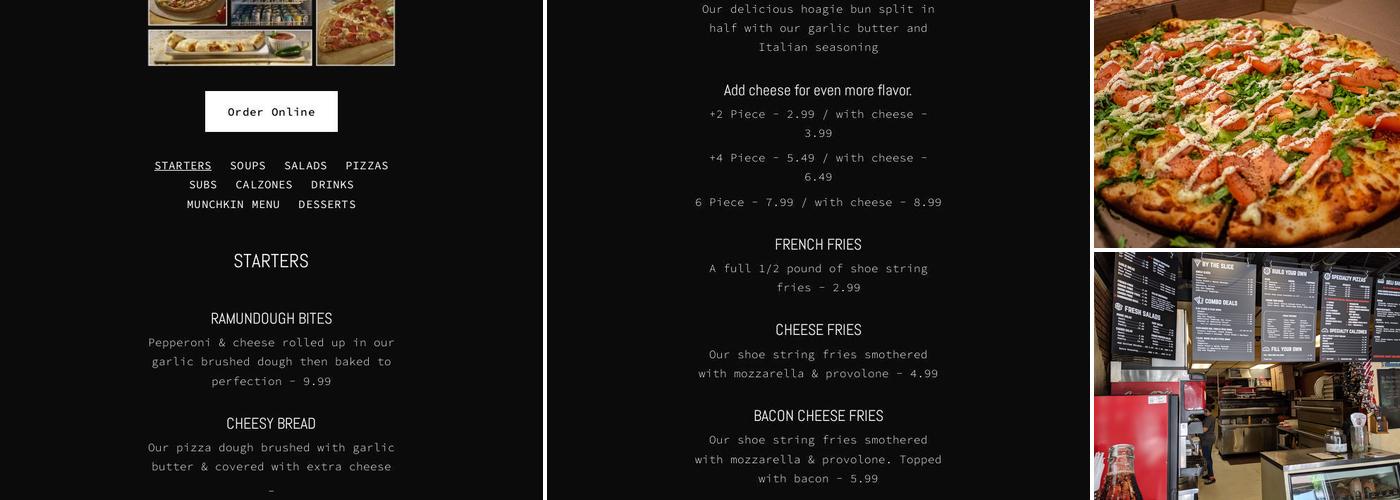 Ramundo's Pizzeria Menu