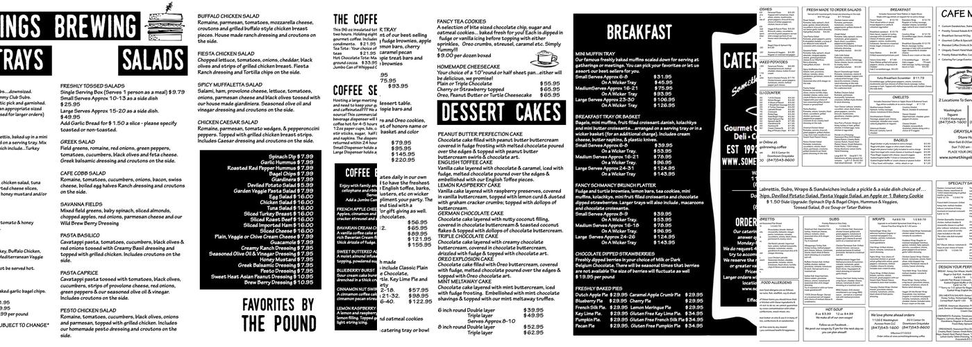 Somethings Brewing Inc Menu