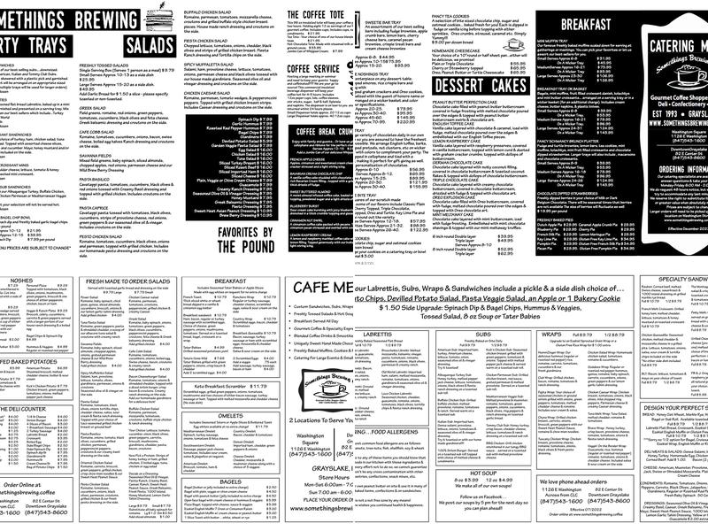 Somethings Brewing Inc Menu
