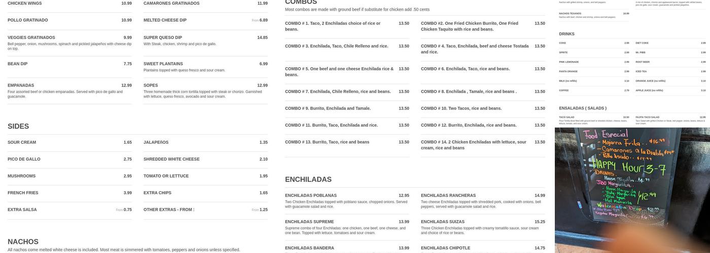 Salsa's Mexican Grill Menu