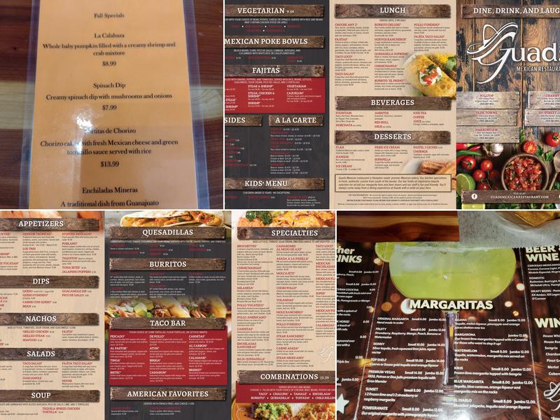 Guads Mexican Restaurant Menu