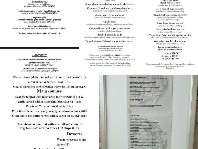 The Courtyard Restaurant Menu