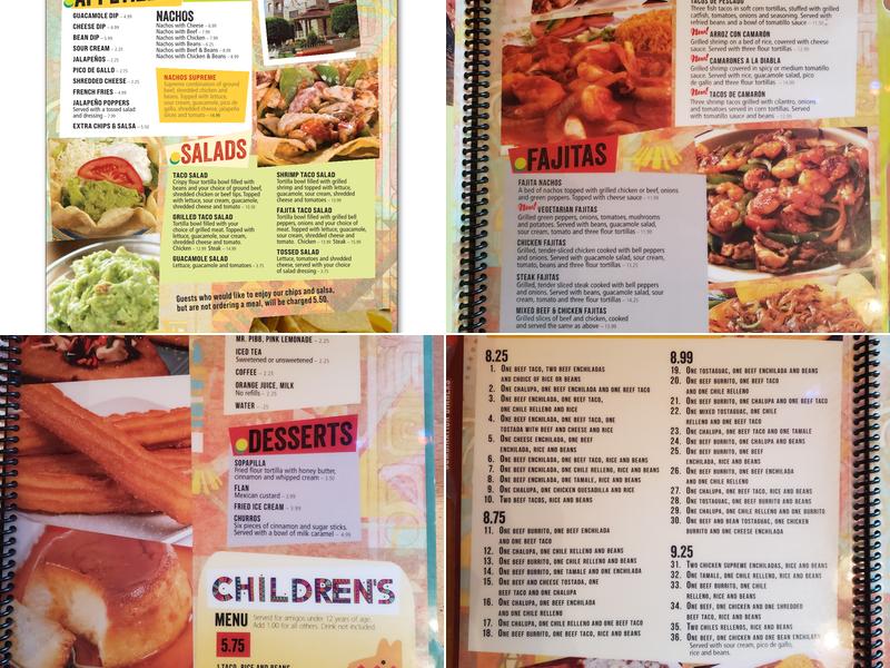 El Azteca Mexican Restaurant Menu