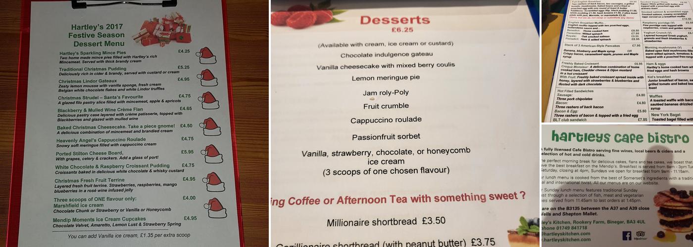 Hartleys Kitchen Menu