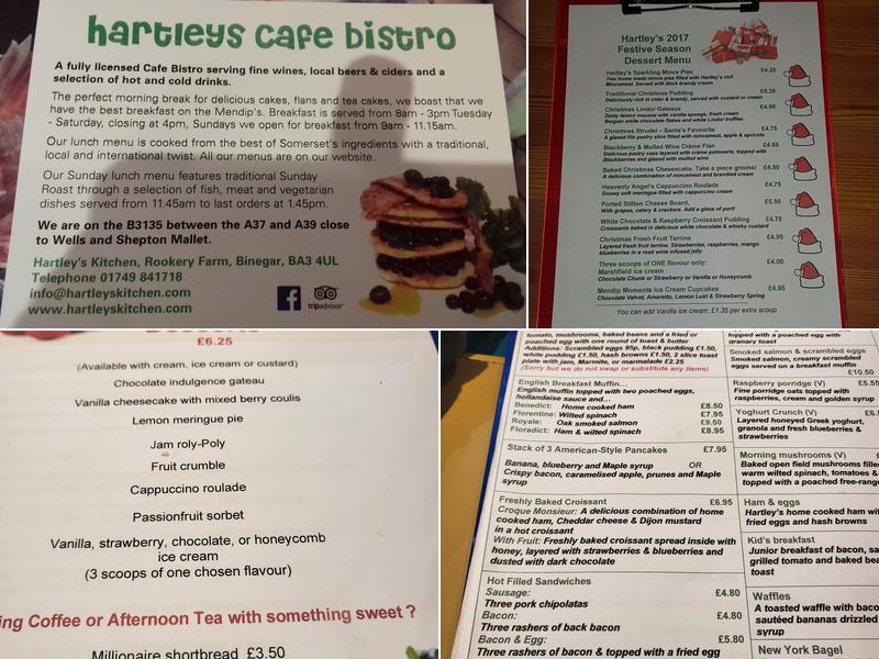 Hartleys Kitchen Menu