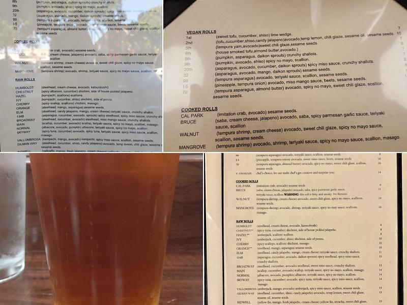 Aonami Sustainable Sushi Menu