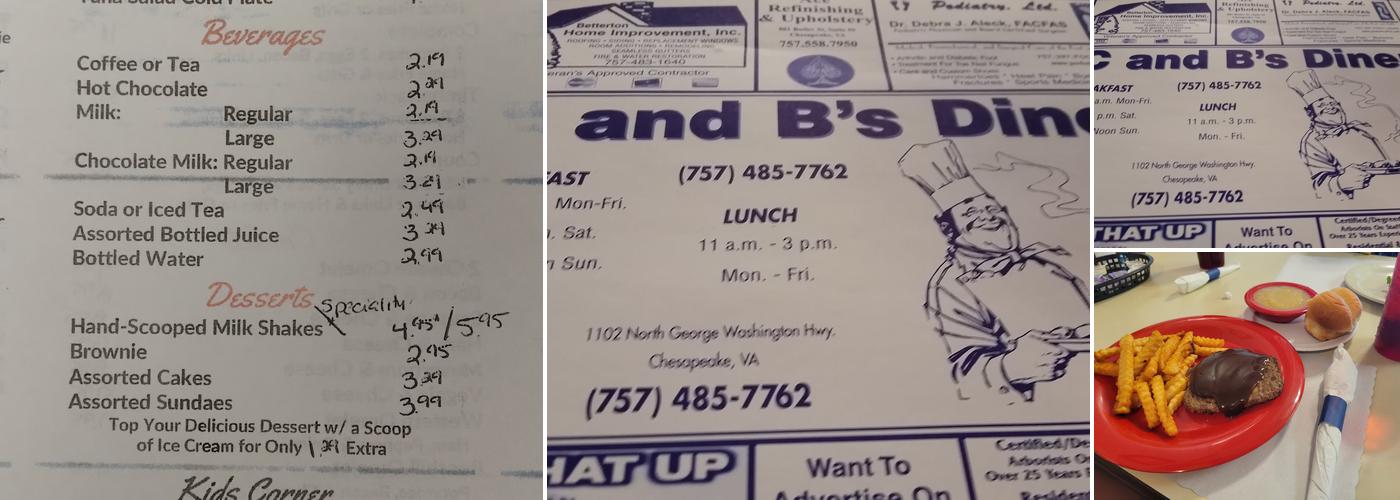 C & B Diner Menu