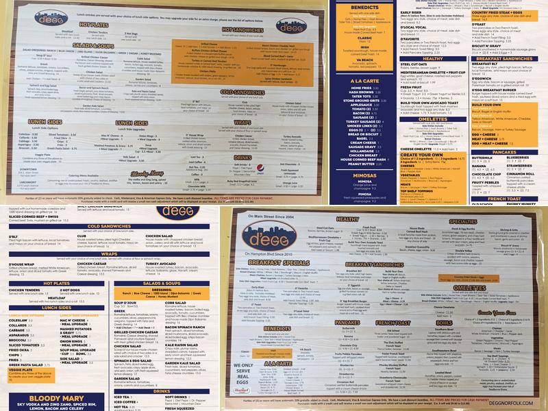 D'egg Diner Menu