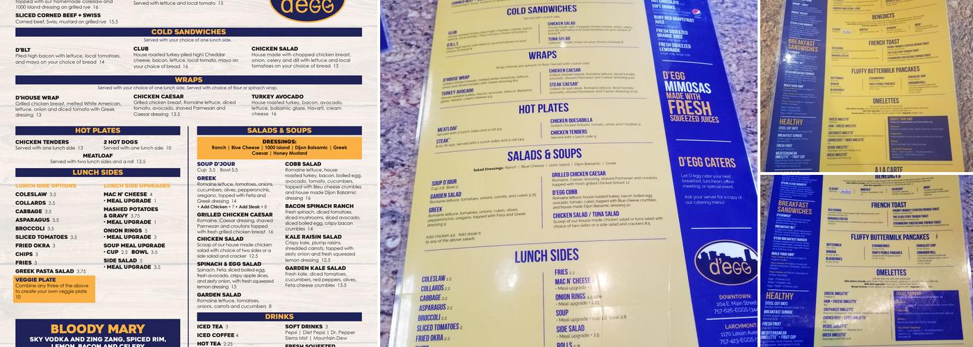 D'Egg West Menu