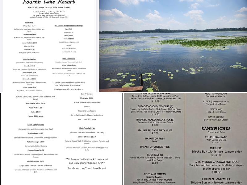 Fourth Lake Resort Bar & Grill Menu