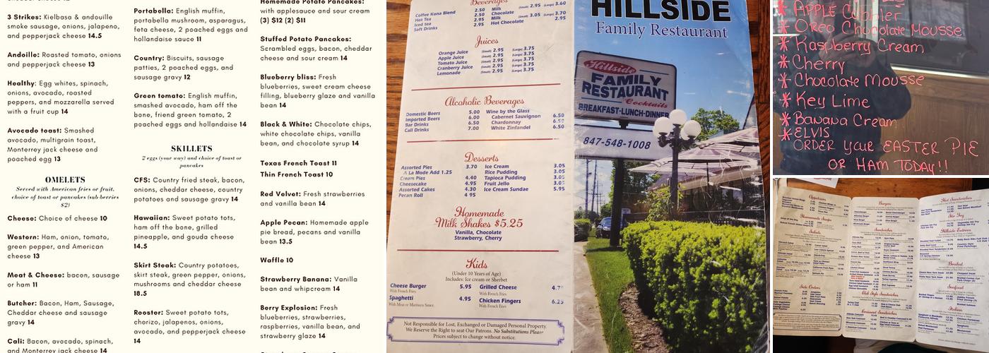 Hillside Restaurant Menu