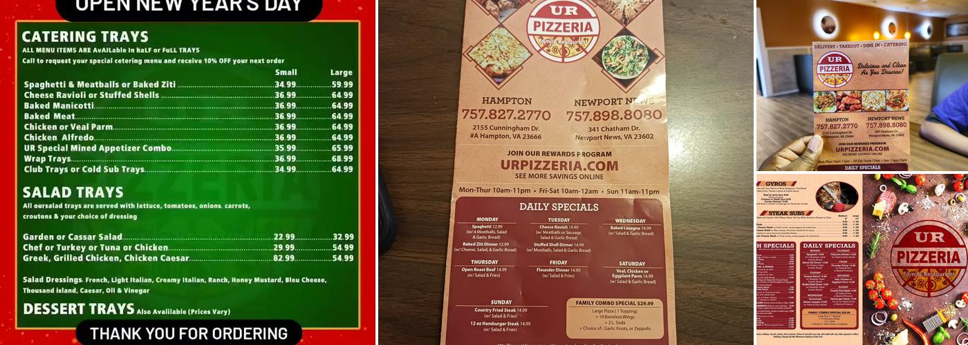 UR pizzeria Menu