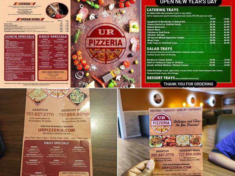 UR pizzeria Menu