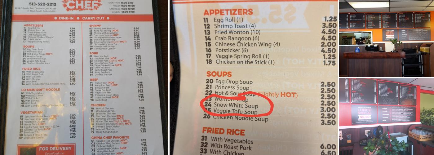 China Chef Menu