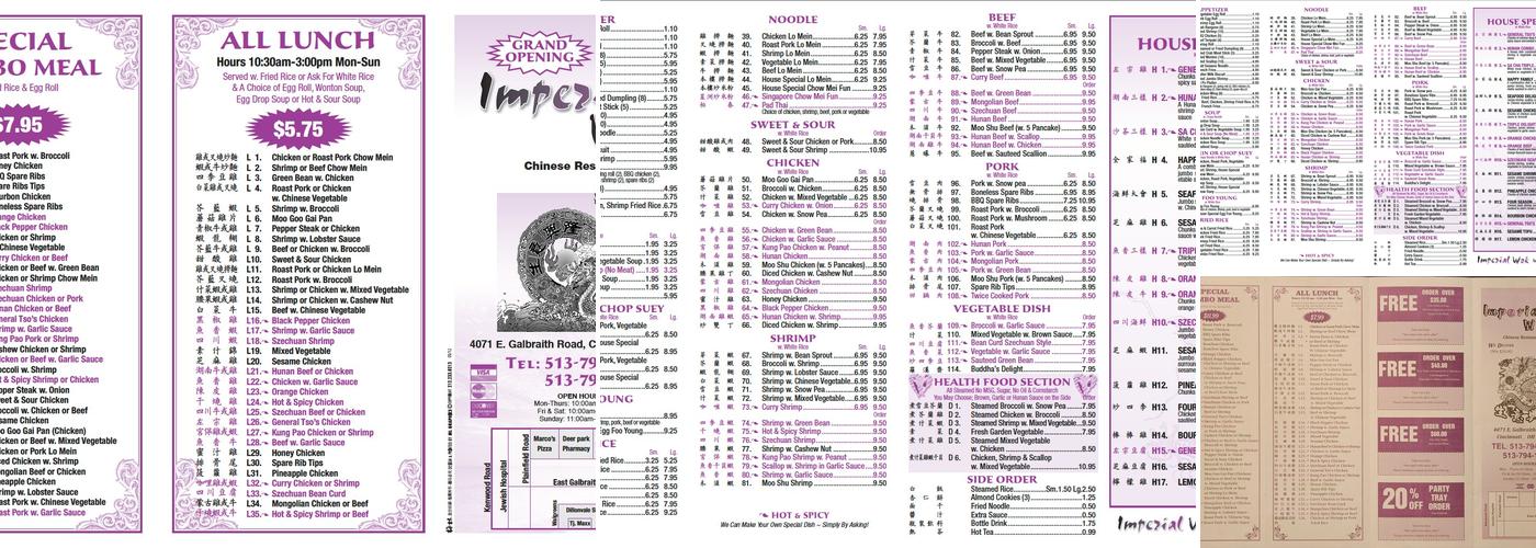 Imperial Wok Menu