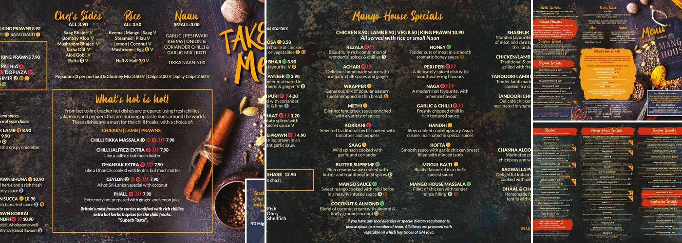 Mango House Menu