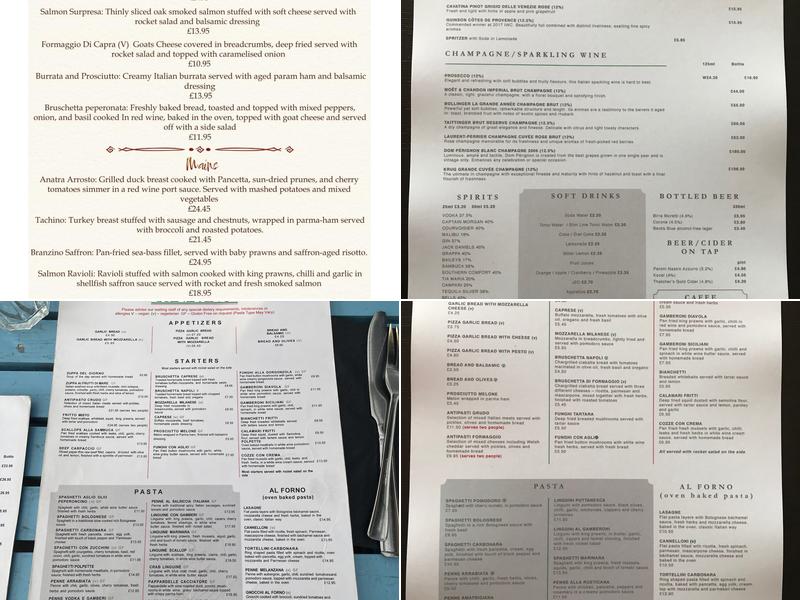 Panevino Italian Restaurant Menu