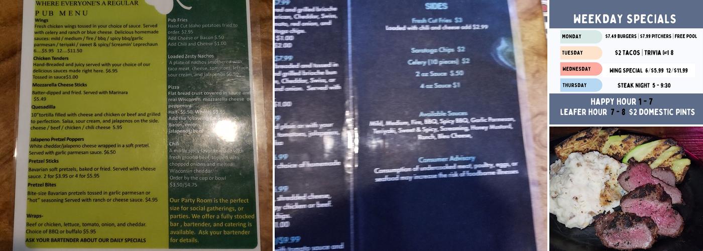 Cloverleaf Pub Menu