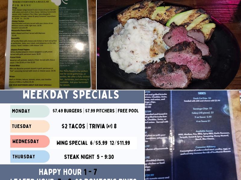Cloverleaf Pub Menu