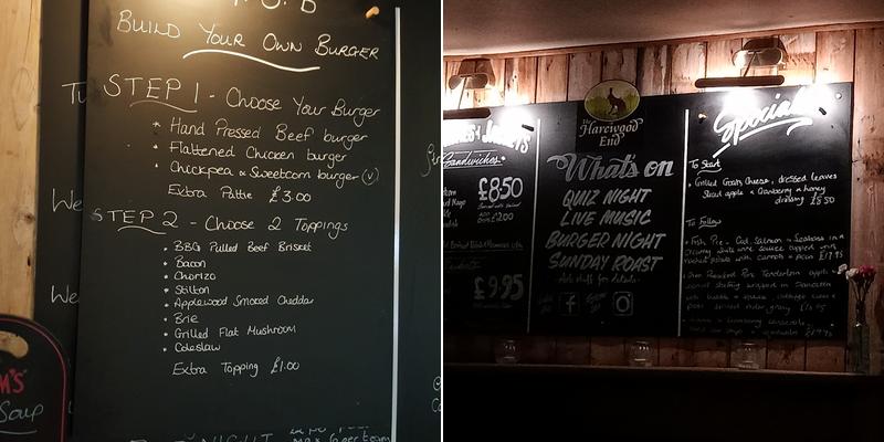 The Harewood End Inn Menu