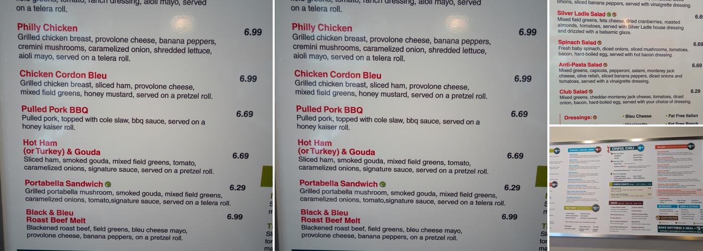 Silver Ladle Downtown Cincinnati Menu