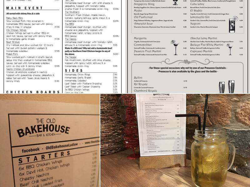 The Old Bakehouse Menu