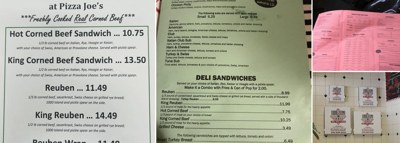 Pizza Joe's & Deli Menu
