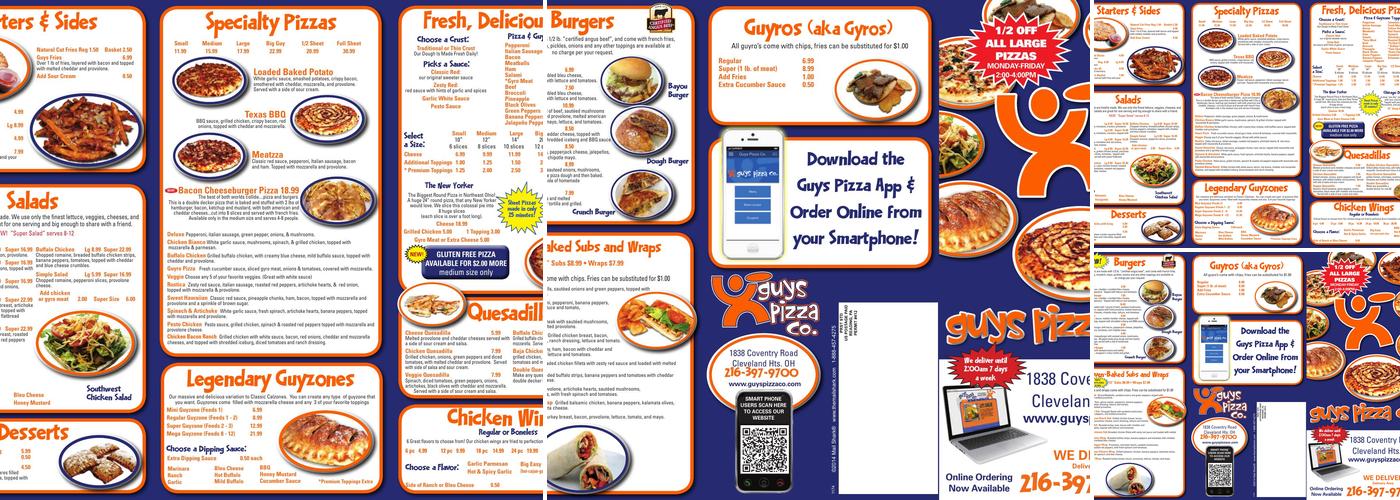 Guys Pizza Menu