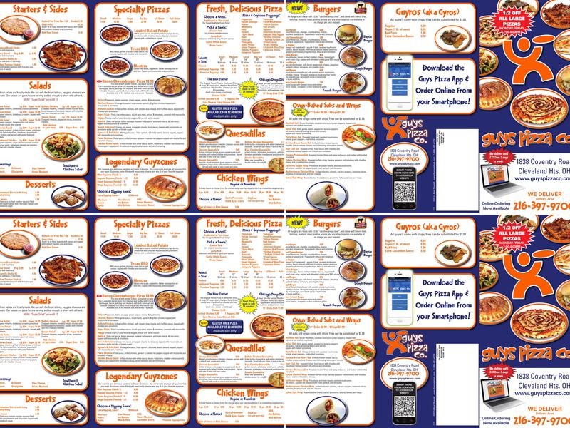 Guys Pizza Menu