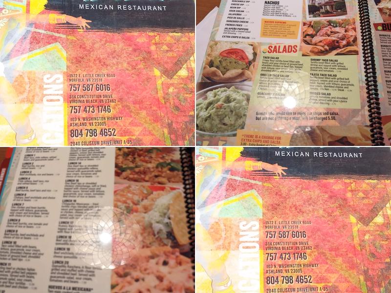 El Azteca - Norfolk Menu