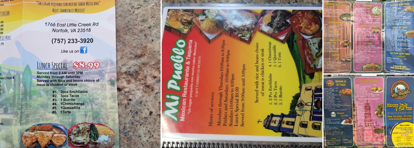 MI PUEBLO MEXICAN RESTAURANT Menu