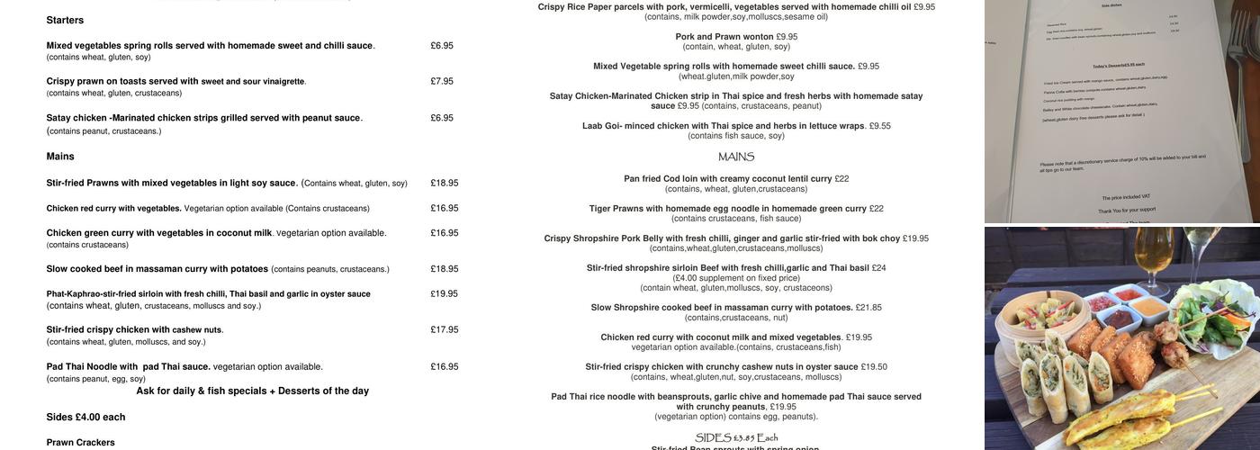 Suree's Kitchen Menu