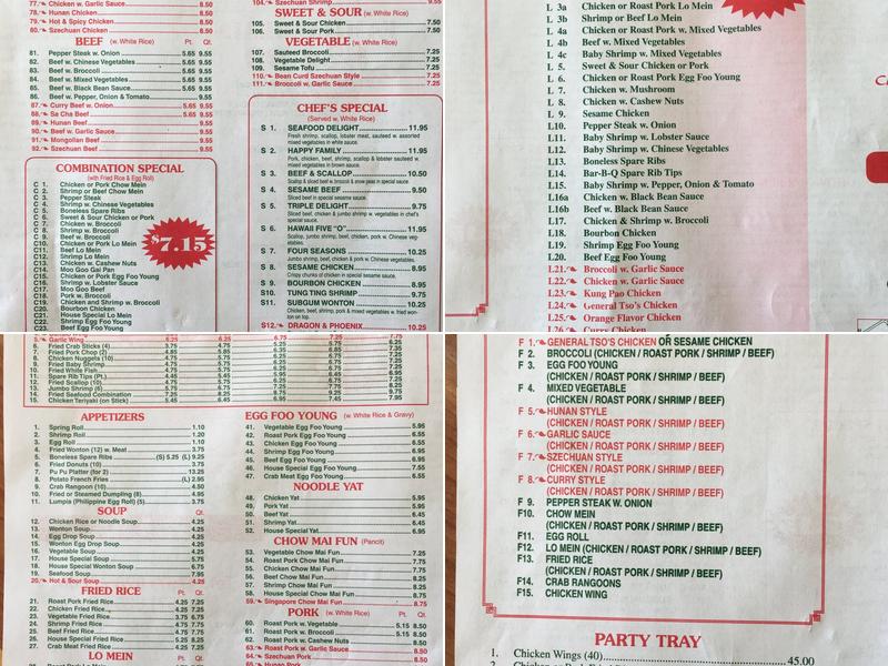 China 88 Menu