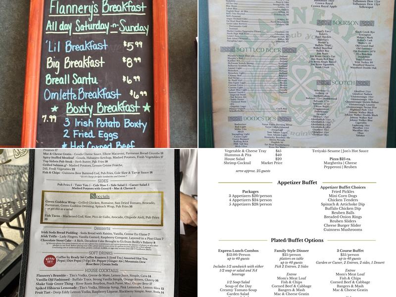 Flannery's Pub Menu