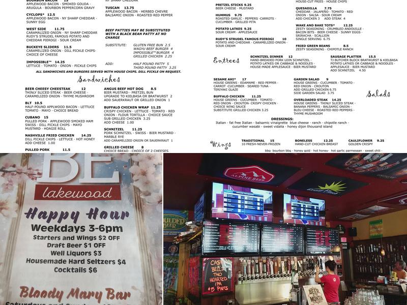Buckeye Beer Engine Menu