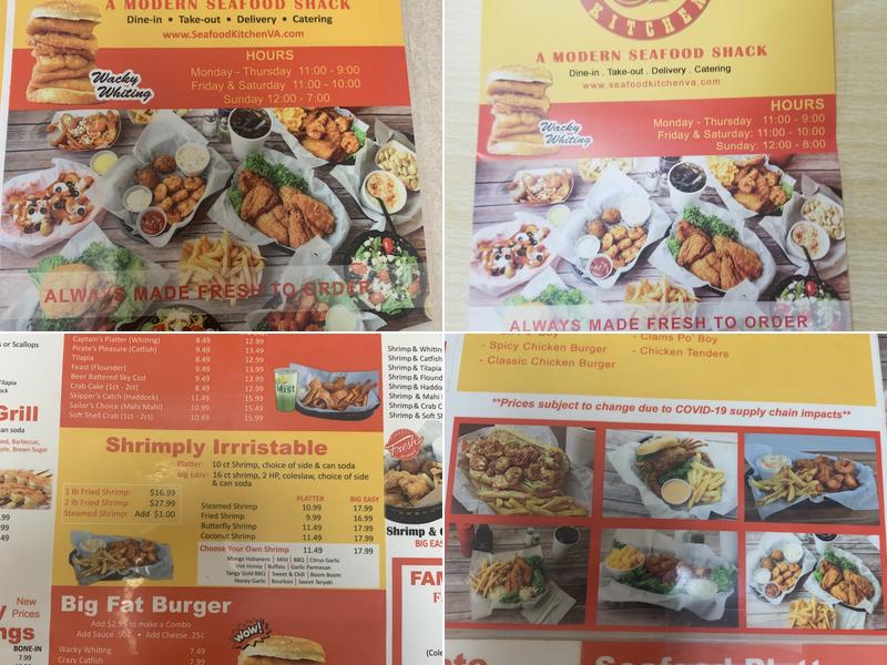 Seafood Kitchen Menu